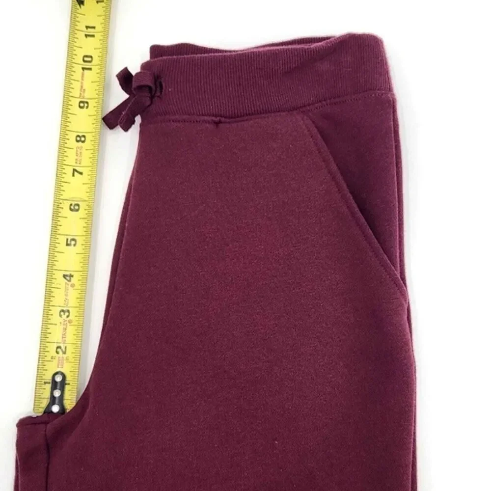 The Children's Place Uniform Fleece Jogger Pants Girl's Size 16 Burgundy Red